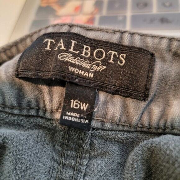 Talbots Pants Trousers Women's Faux Suede Sz 16W Stretch Gray - Picture 2 of 15